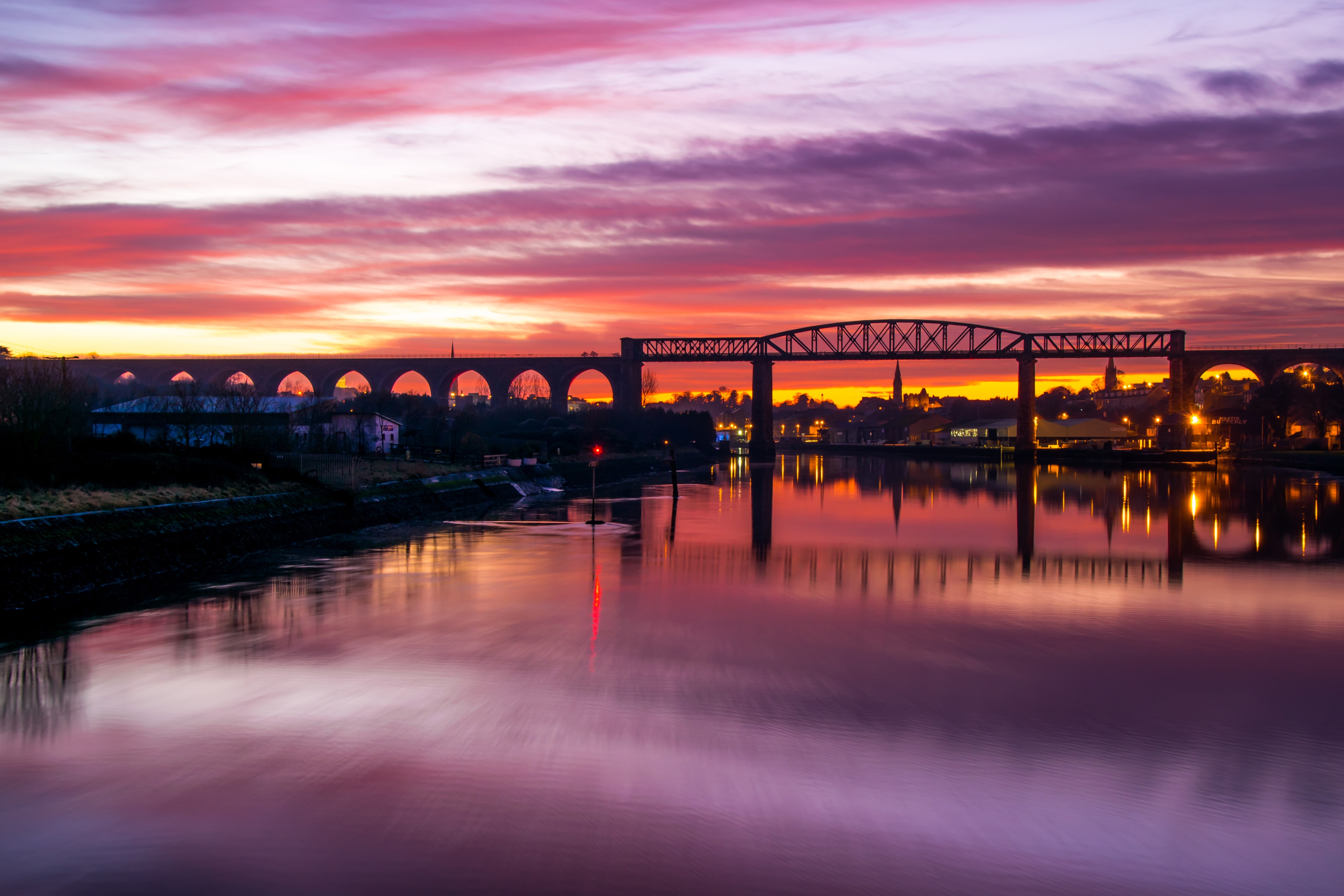 Sunset over the Boyne Viaduct